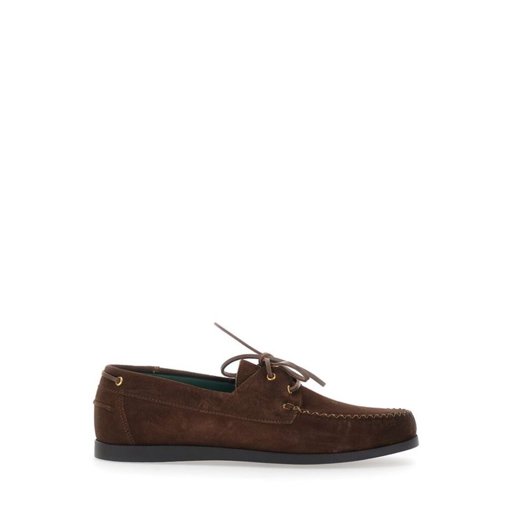 Vinny's Men Brown Loafers With Rounded Toe And Strap In Suede For Men